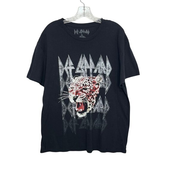 Def Leppard Graphic Band Tee Tshirt Size XL Black Leopard Design - Picture 1 of 7